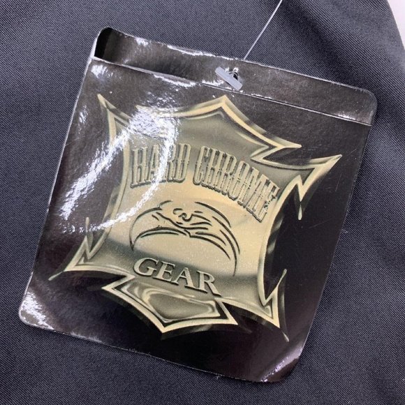 NWT Hard Chrome Gear Mens Rockabilly Skull Biker Button Down Shirt Black LARGE - Picture 6 of 9